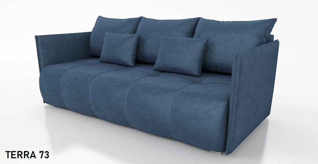 SOFA BED NESS 199CM SPINGS + FOAM / CHOICE OF COLORDimensions: sleeping area 142/191 width 199 cm depth 93 cm height to the seat 40 cm* dimensions given with a tolerance of +/- 3 cmSpecification:- free-standing sofa- sleeping function and backrest made of