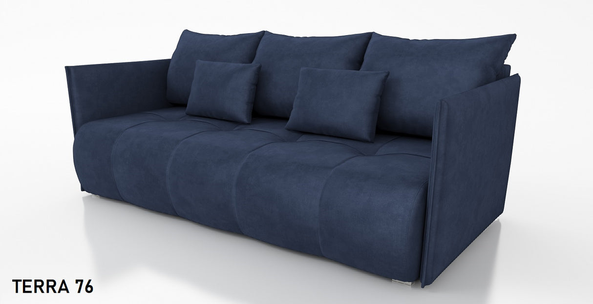 SOFA BED NESS 199CM SPINGS + FOAM / CHOICE OF COLORDimensions: sleeping area 142/191 width 199 cm depth 93 cm height to the seat 40 cm* dimensions given with a tolerance of +/- 3 cmSpecification:- free-standing sofa- sleeping function and backrest made of