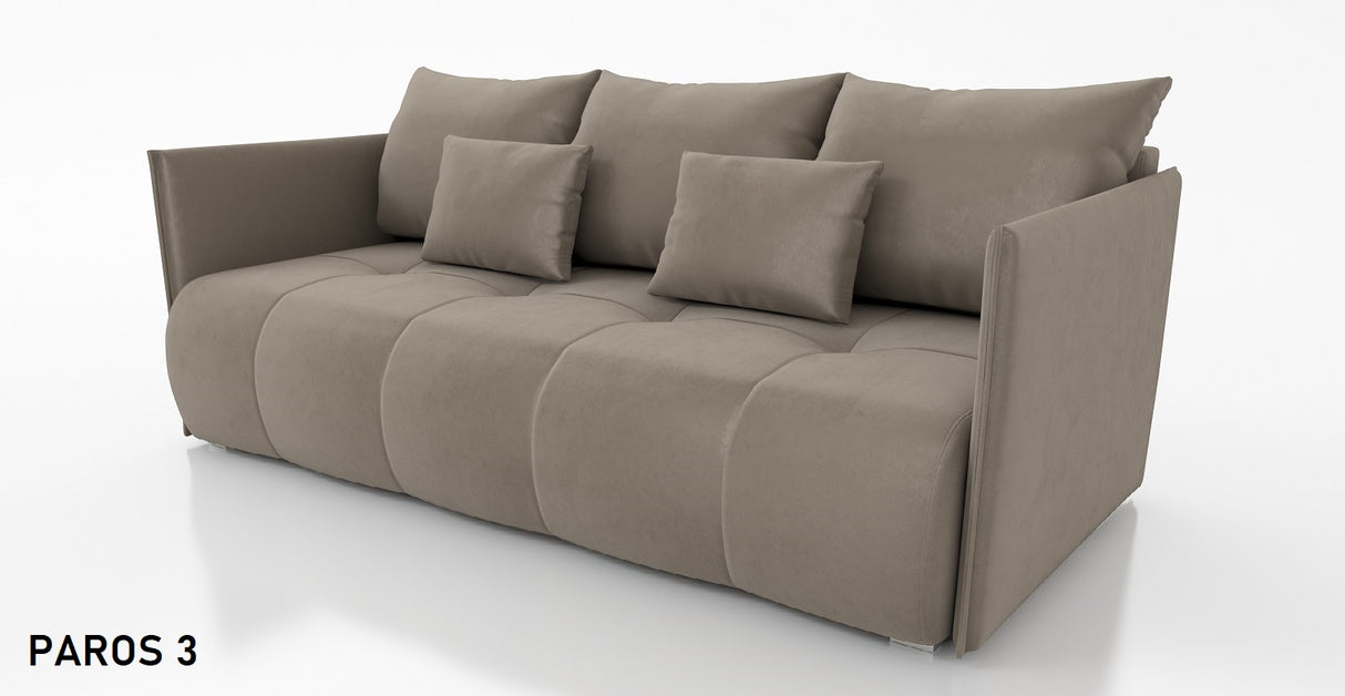 SOFA BED NESS 199CM SPINGS + FOAM / CHOICE OF COLORDimensions: sleeping area 142/191 width 199 cm depth 93 cm height to the seat 40 cm* dimensions given with a tolerance of +/- 3 cmSpecification:- free-standing sofa- sleeping function and backrest made of