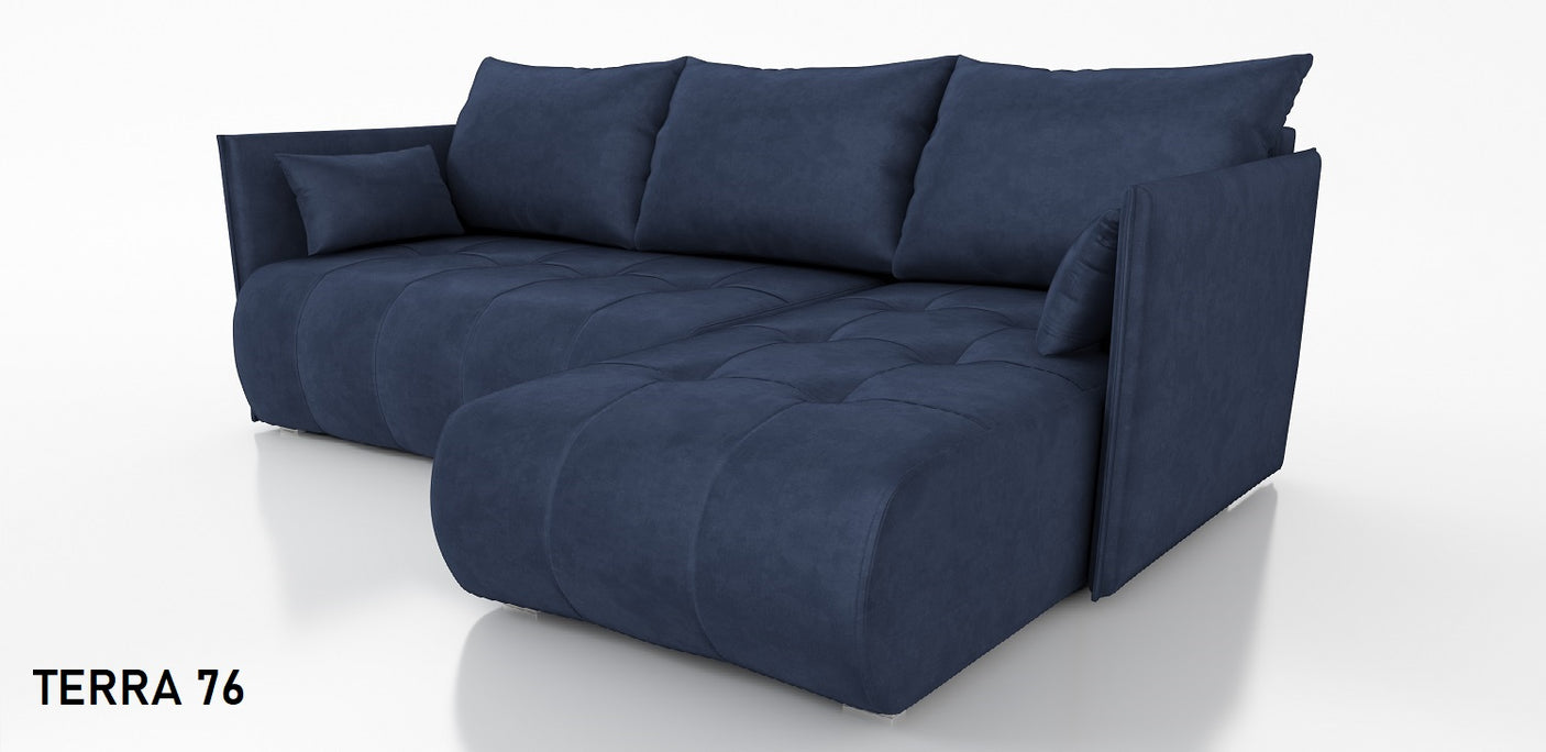 CORNER SOFA BED NESS 214CM / SPRINGS + FOAM / CHOICE OF COLORDimensions: sleeping area 140/206 width 214 cm depth 152 cm height to the seat 40 cm* dimensions given with a tolerance of +/- 3 cmSpecification:- universal, free-standing corner sofa- wave spri
