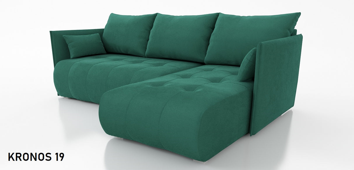 CORNER SOFA BED NESS 214CM / SPRINGS + FOAM / CHOICE OF COLORDimensions: sleeping area 140/206 width 214 cm depth 152 cm height to the seat 40 cm* dimensions given with a tolerance of +/- 3 cmSpecification:- universal, free-standing corner sofa- wave spri