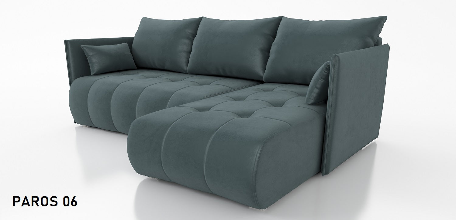 CORNER SOFA BED NESS 214CM / SPRINGS + FOAM / CHOICE OF COLORDimensions: sleeping area 140/206 width 214 cm depth 152 cm height to the seat 40 cm* dimensions given with a tolerance of +/- 3 cmSpecification:- universal, free-standing corner sofa- wave spri