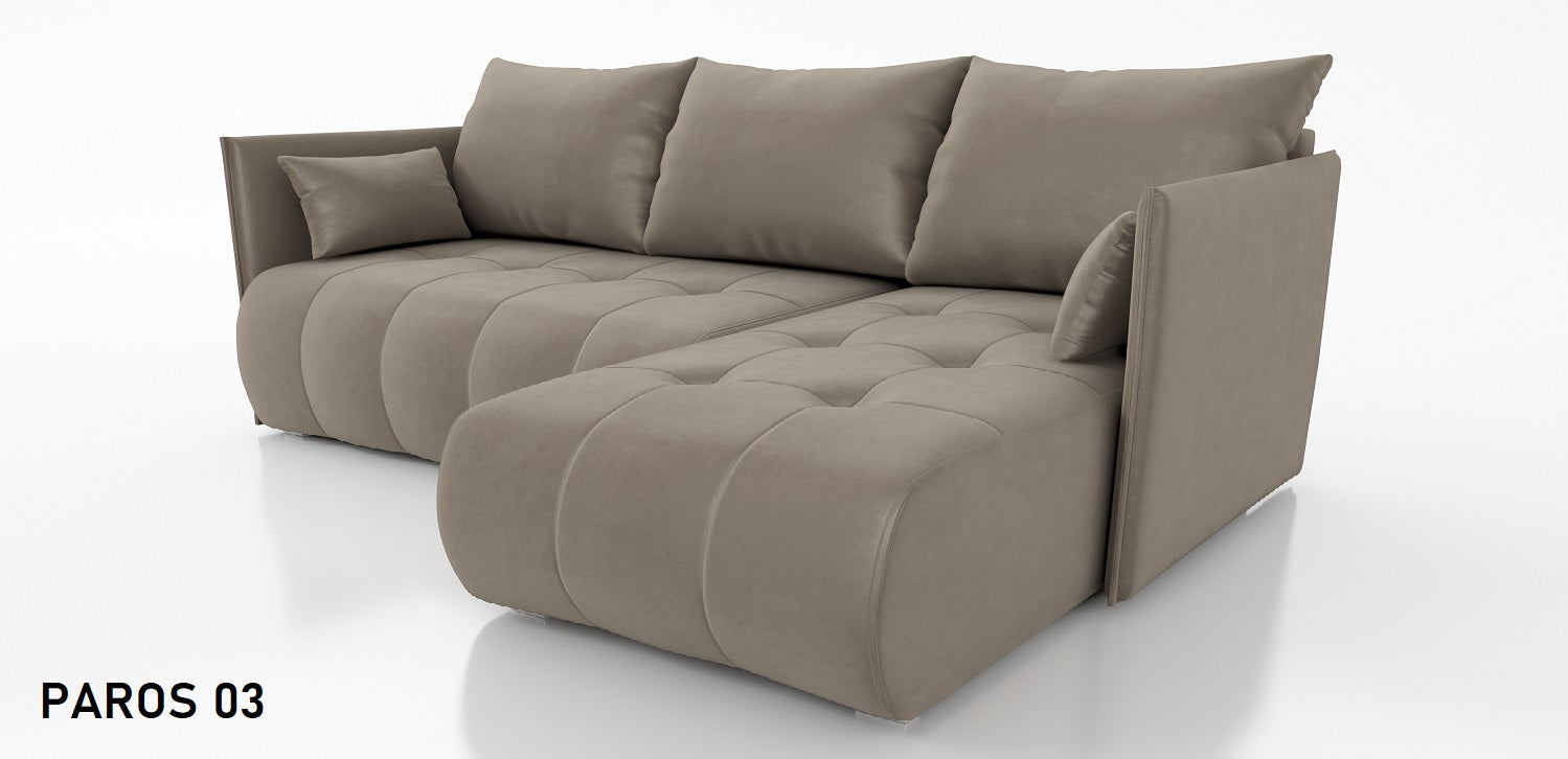 CORNER SOFA BED NESS 214CM / SPRINGS + FOAM / CHOICE OF COLORDimensions: sleeping area 140/206 width 214 cm depth 152 cm height to the seat 40 cm* dimensions given with a tolerance of +/- 3 cmSpecification:- universal, free-standing corner sofa- wave spri