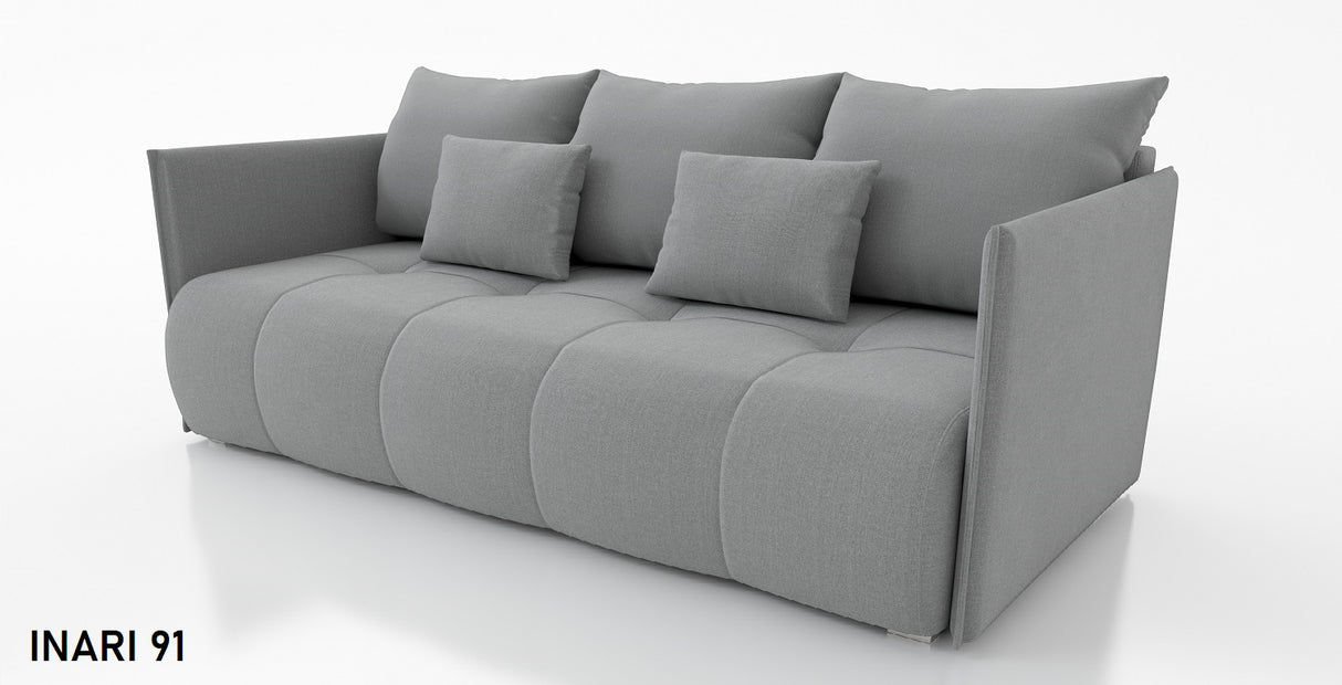 SOFA BED NESS 199CM SPINGS + FOAM / CHOICE OF COLORDimensions: sleeping area 142/191 width 199 cm depth 93 cm height to the seat 40 cm* dimensions given with a tolerance of +/- 3 cmSpecification:- free-standing sofa- sleeping function and backrest made of