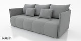 SOFA BED NESS 199CM SPINGS + FOAM / CHOICE OF COLORDimensions: sleeping area 142/191 width 199 cm depth 93 cm height to the seat 40 cm* dimensions given with a tolerance of +/- 3 cmSpecification:- free-standing sofa- sleeping function and backrest made of