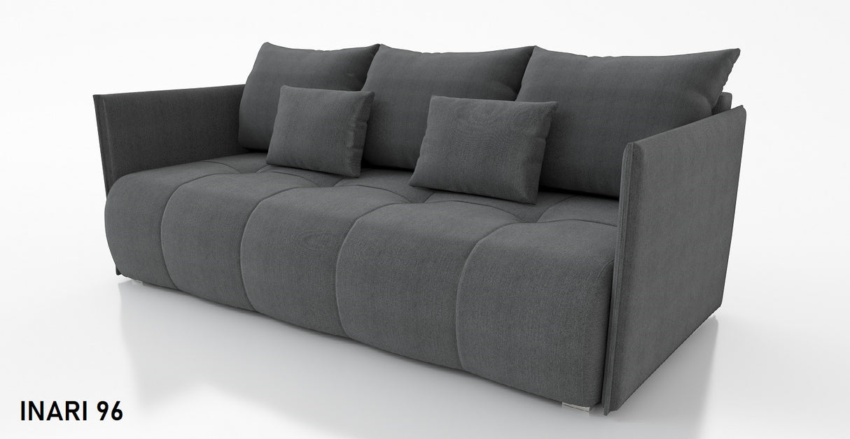 SOFA BED NESS 199CM SPINGS + FOAM / CHOICE OF COLORDimensions: sleeping area 142/191 width 199 cm depth 93 cm height to the seat 40 cm* dimensions given with a tolerance of +/- 3 cmSpecification:- free-standing sofa- sleeping function and backrest made of