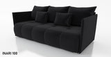 SOFA BED NESS 199CM SPINGS + FOAM / CHOICE OF COLORDimensions: sleeping area 142/191 width 199 cm depth 93 cm height to the seat 40 cm* dimensions given with a tolerance of +/- 3 cmSpecification:- free-standing sofa- sleeping function and backrest made of
