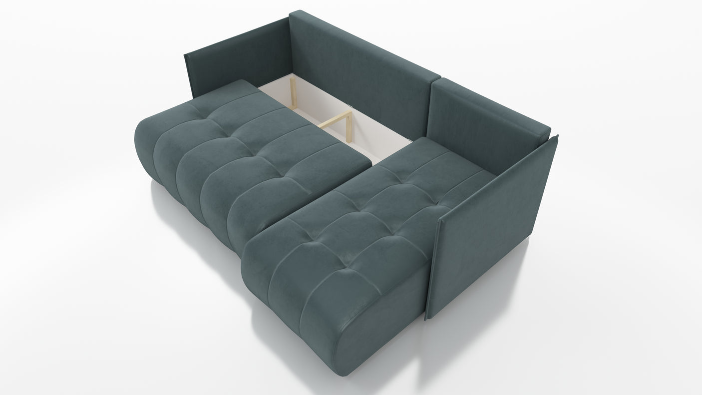 CORNER SOFA BED NESS 214CM / SPRINGS + FOAM / CHOICE OF COLORDimensions: sleeping area 140/206 width 214 cm depth 152 cm height to the seat 40 cm* dimensions given with a tolerance of +/- 3 cmSpecification:- universal, free-standing corner sofa- wave spri