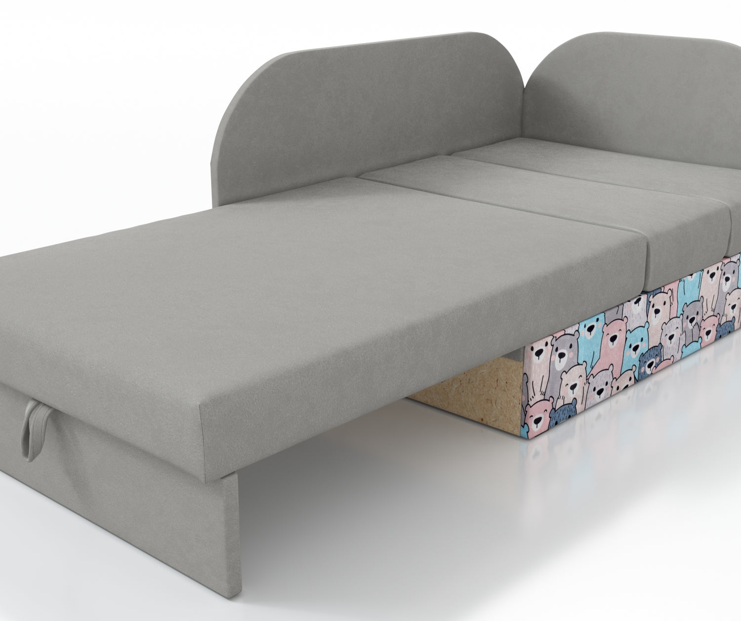 UNIVERSAL CORNER SOFA BED KUBUS CUBE GREY / TEDDY Children roomTHIS MODEL IS UNIVERSAL WHICH MEANS YOU CAN CHOOSE CORNER SIDE DURING ASSEMBLYCHILDREN CORNER SOFA BEDSOFKA NAROZNIK TAPCZANIK DZIECIECY - depth 77 cm- width 106 cm- height with bacon 50 cm- 7