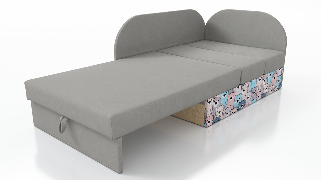 UNIVERSAL CORNER SOFA BED KUBUS CUBE GREY / TEDDY Children roomTHIS MODEL IS UNIVERSAL WHICH MEANS YOU CAN CHOOSE CORNER SIDE DURING ASSEMBLYCHILDREN CORNER SOFA BEDSOFKA NAROZNIK TAPCZANIK DZIECIECY - depth 77 cm- width 106 cm- height with bacon 50 cm- 7