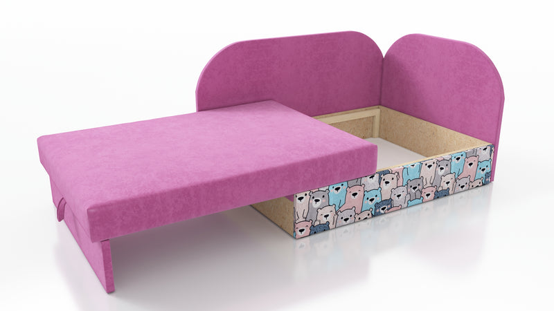 UNIVERSAL CORNER SOFA BED KUBUS CUBE PINK / TEDDY Children room