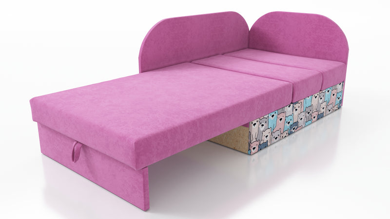 UNIVERSAL CORNER SOFA BED KUBUS CUBE PINK / TEDDY Children room