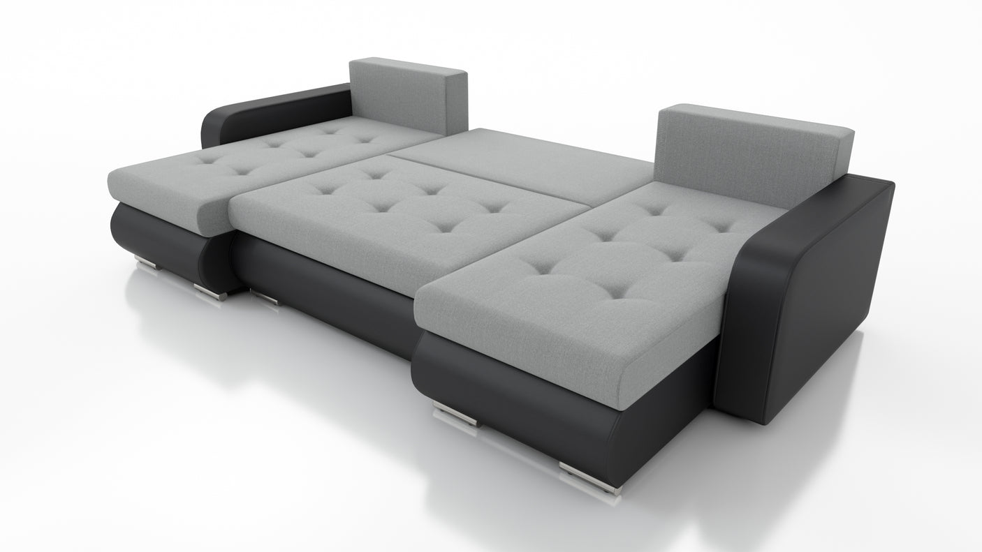 CORNER SOFA BED DAVY U 300CM CHOICE OF COLORS / BONNELL SPRING + FOAMDimensions width: 300 depth: 152 height: 87 sleeping area: 122×246MADE IN KRONOS FABRIC CLICK HEREBERLIN FABRIC CLICK HEREINARI FABRIC CLICK HEREMADRYT FAUX LEATHER CLICK HERE Specificat