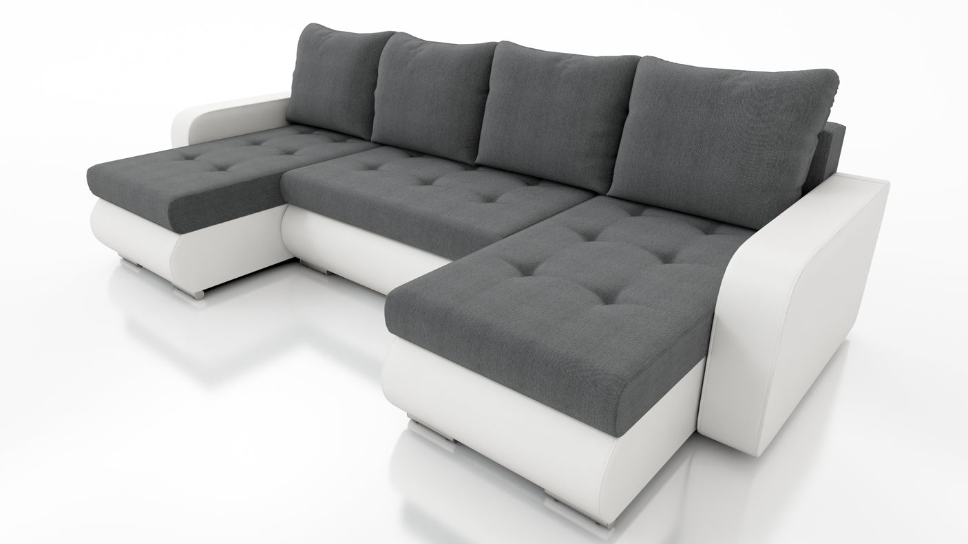 CORNER SOFA BED DAVY U 300CM CHOICE OF COLORS / BONNELL SPRING + FOAMDimensions width: 300 depth: 152 height: 87 sleeping area: 122×246MADE IN KRONOS FABRIC CLICK HEREBERLIN FABRIC CLICK HEREINARI FABRIC CLICK HEREMADRYT FAUX LEATHER CLICK HERE Specificat
