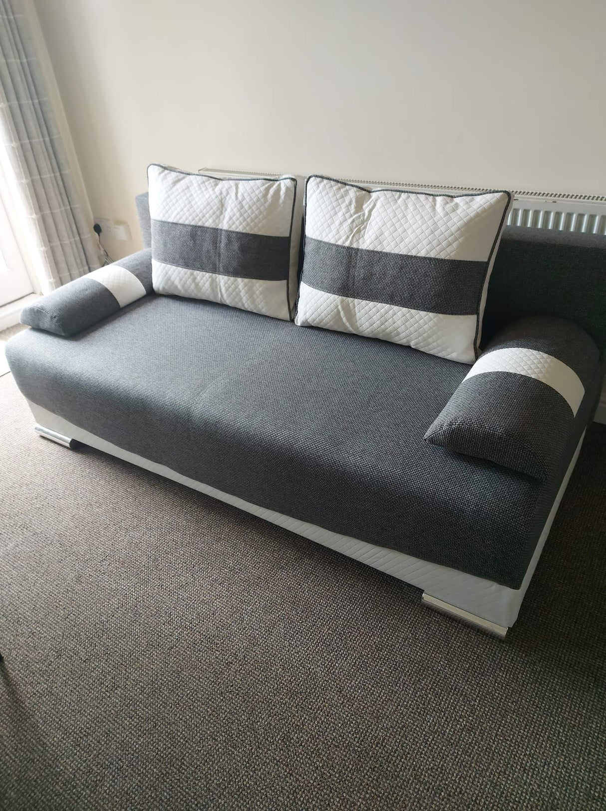 SOFA BED Smily 197CM CHOICE OF COLOR / BONELL SPRINGS + FOAMThe couch is made of high-quality materials. Its solid frame is made of solid wood and furniture board.FABIRCS:OLIMP CLICK HERE The seat and backrest are made of a first-class pin and BONEL type
