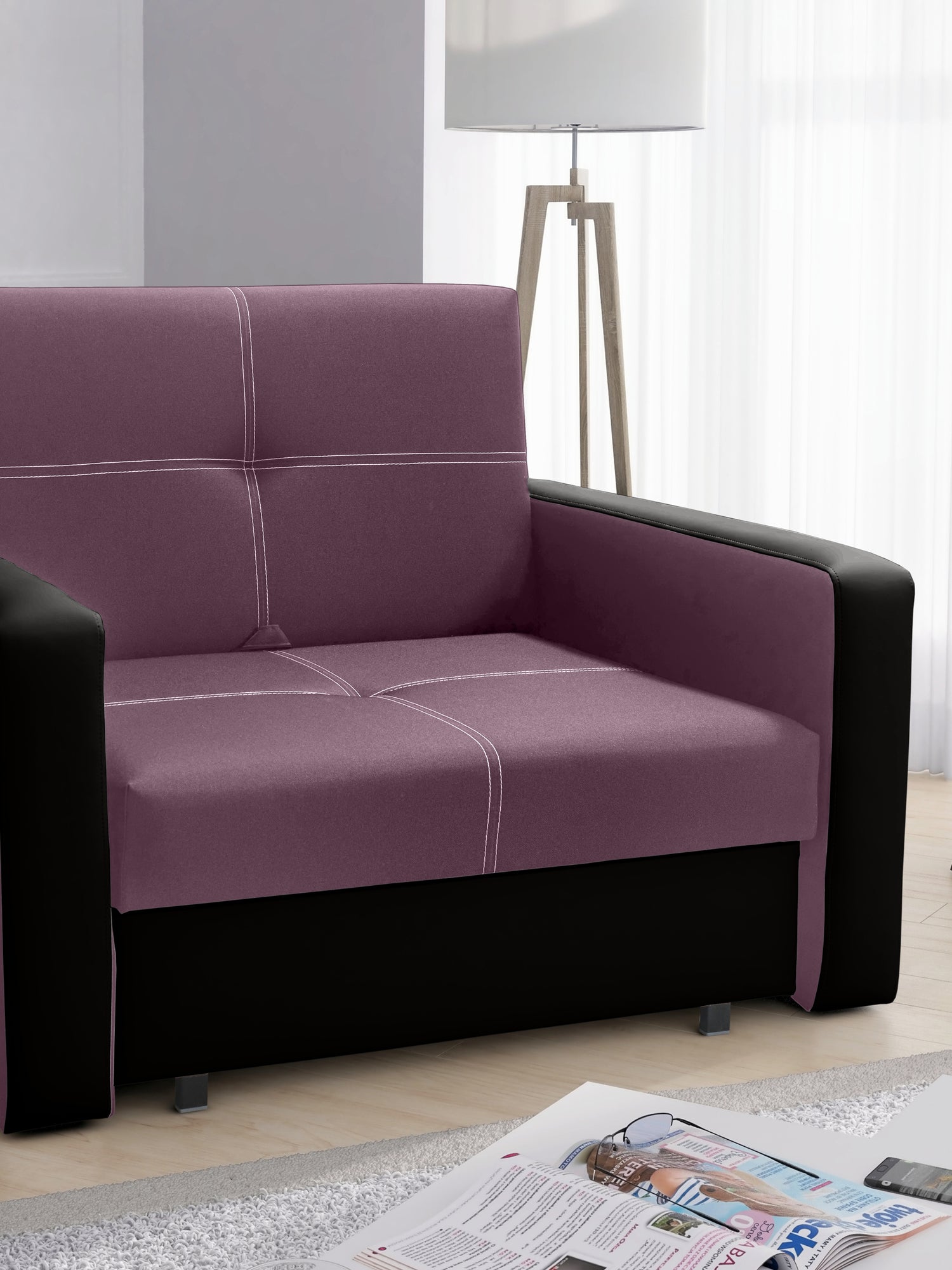 SOFA ŁÓŻKO JEDNOOSOBOWE BELLA I 108CM / PIANKA