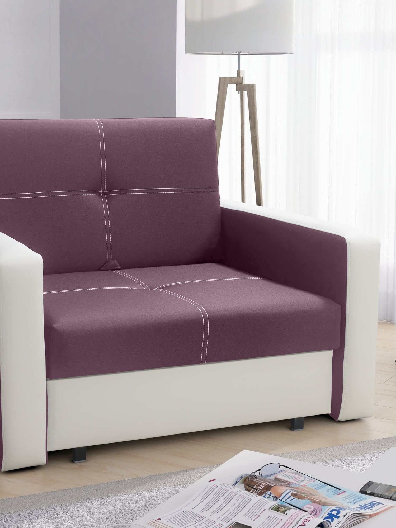 SOFA ŁÓŻKO JEDNOOSOBOWE BELLA I 108CM / PIANKA
