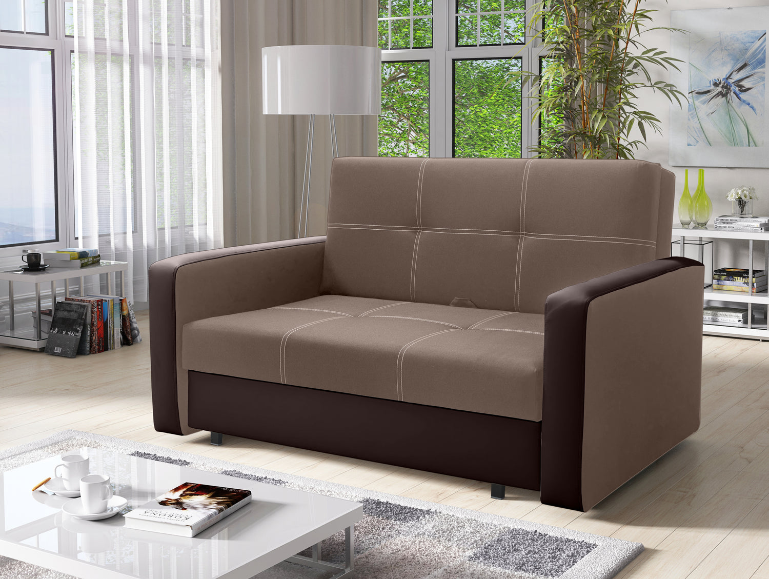 CANAPÉ-LIT DEUX PLACES BELLA II 137CM / RESSORTS + MOUSSE