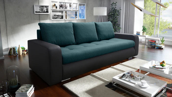 SOFA BED DAVY 228CM INARI 87 / MADRYT 9100 / BONELL SPRINGS + FOAMMORE AVAILABLE COLOR CLICK HEREMADE IN FABRIC INARI CLICK HERE + MADRID FAUX LEATHER CLICK HERE Dimensions:- 143/190 sleeping area- width 228- depth 93- height to the seat 42* dimensions ar
