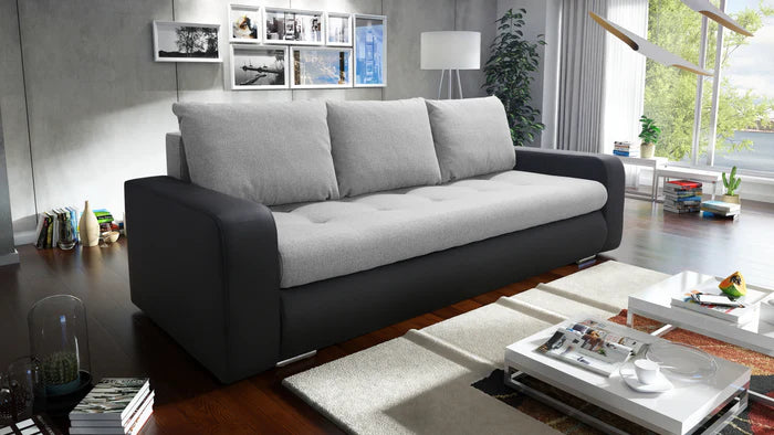 SOFA BED DAVY 228CM INARI 91 / MADRYT 9100 / BONELL SPRINGS + FOAMMORE AVAILABLE COLOR CLICK HEREMADE IN FABRIC INARI CLICK HERE + MADRID FAUX LEATHER CLICK HERE Dimensions:- 143/190 sleeping area- width 228- depth 93- height to the seat 42* dimensions ar