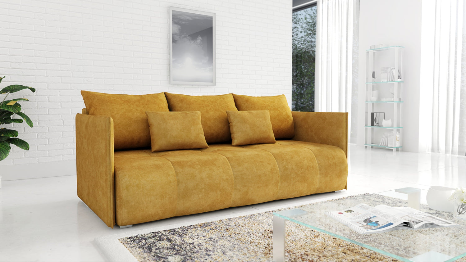 NOVINKA! ROZKLADACIA POHOVKA NESS 199CM PRUŽINY + PENOVÁ VÝPLŇ / VÝBER FARBY