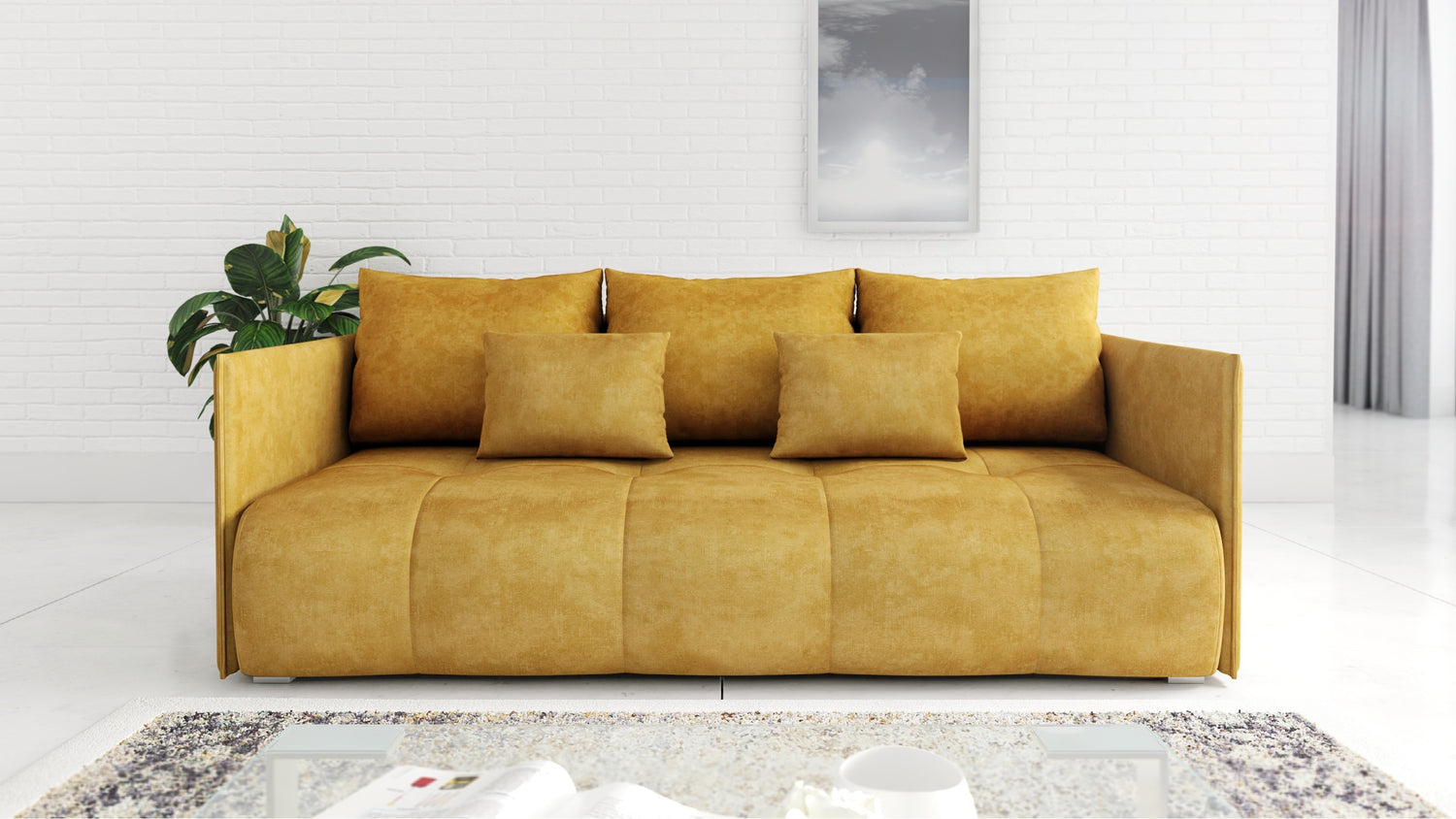 NOVINKA! ROZKLADACIA POHOVKA NESS 199CM PRUŽINY + PENOVÁ VÝPLŇ / VÝBER FARBY