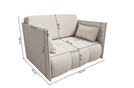 NEW!  SOFA NESS II 122CM SPINGS + FOAM - Anna Furniture