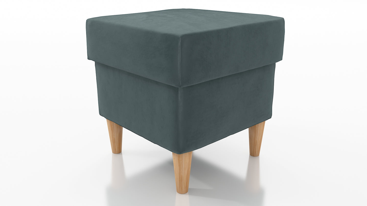 STOOL OSLO WITH STORAGE 40X40CM WOODEN LEGS EASY CLEAN FABRIC CHOICE OF 6 COLORSPouf dimensions: width 40 cm height 43 cm depth 40 cm height of the legs 13 cmPouf opened with a container.Anna Furniture
