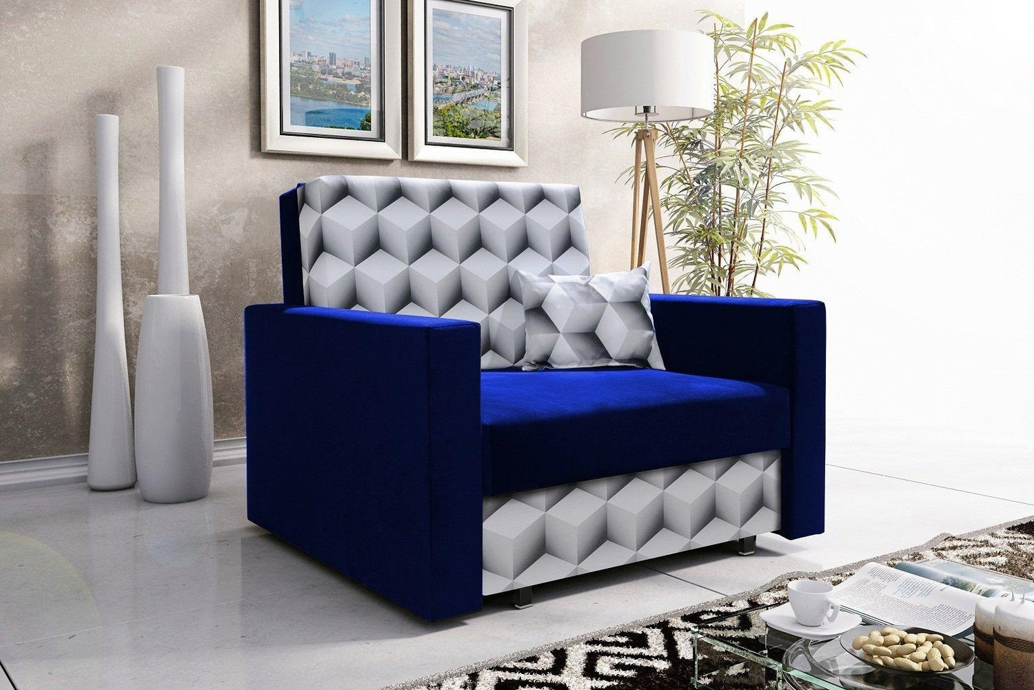 SINGLE SOFA BED SMART I 108CM CHOICE OF COLOR / FOAMDimensions :- width 108 cm- height 85 cm- depth 95 cm- area sleeping 80/195 cm(no possibility to change dimensions) +/- 3The sofa is made of a wooden frame, the sleeping surface is made of PUR T30 / 42 f