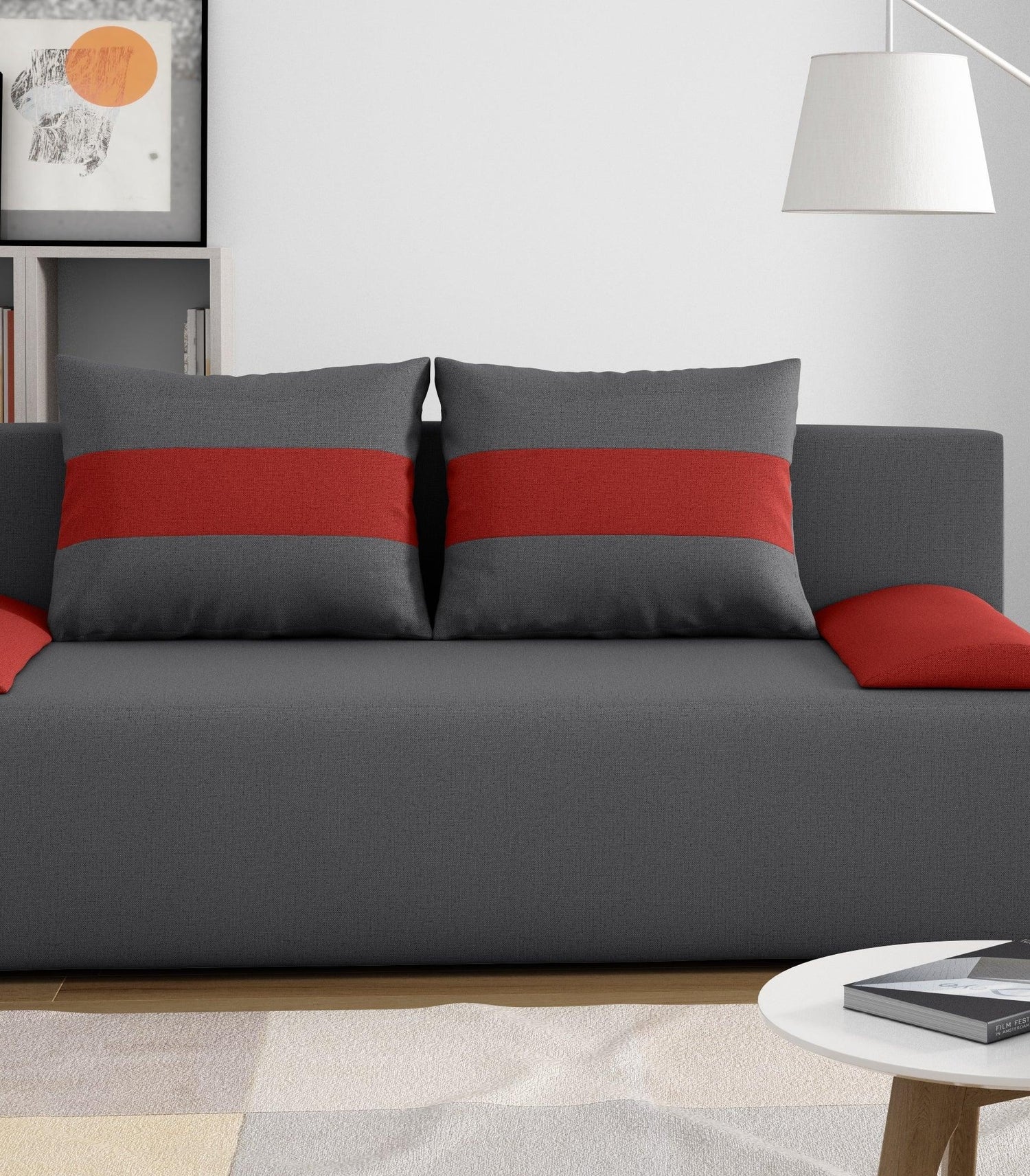 SOFA BED VERA 197CM CHOICE OF COLOR / FOAMMADE IN INARI FABRIC CLICK HEREThe couch is made of high-quality materials. Its solid frame is made of solid wood and furniture board.The seat and backrest are made of first-class foam, which makes it relatively r