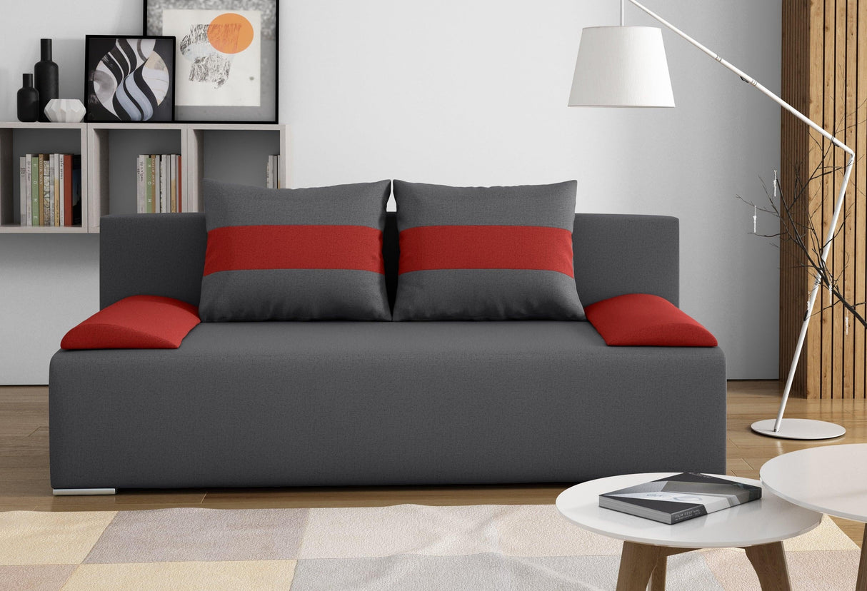 SOFA BED VERA 197CM BLUE/BEIGE / FOAMMADE IN INARI FABRIC CLICK HEREThe couch is made of high-quality materials. Its solid frame is made of solid wood and furniture board.The seat and backrest are made of first-class foam, which makes it relatively resist