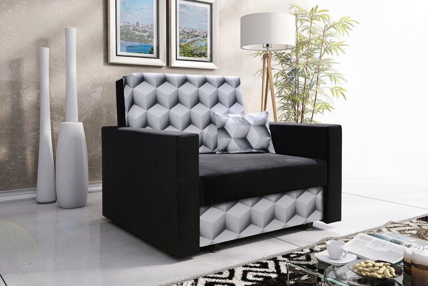 SINGLE SOFA BED SMART I 108CM CHOICE OF COLOR / FOAMDimensions :- width 108 cm- height 85 cm- depth 95 cm- area sleeping 80/195 cm(no possibility to change dimensions) +/- 3The sofa is made of a wooden frame, the sleeping surface is made of PUR T30 / 42 f