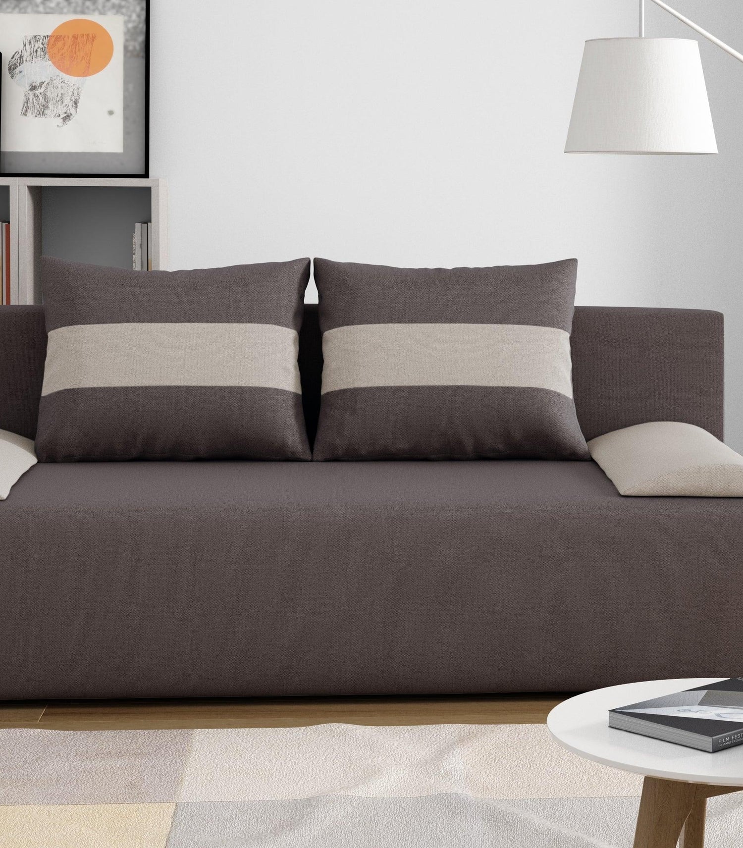 SOFA BED VERA 197CM CHOICE OF COLOR / FOAMMADE IN INARI FABRIC CLICK HEREThe couch is made of high-quality materials. Its solid frame is made of solid wood and furniture board.The seat and backrest are made of first-class foam, which makes it relatively r