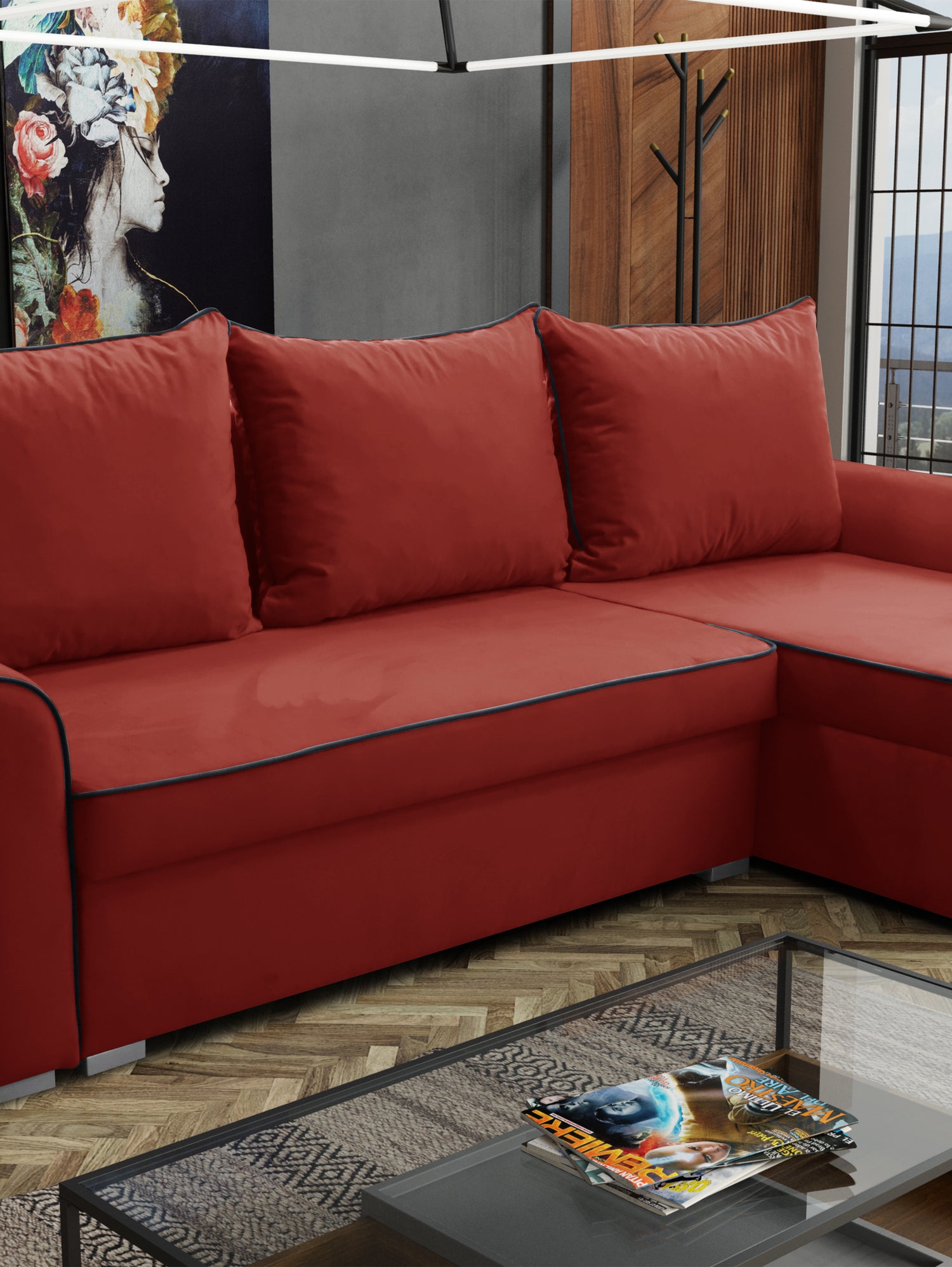UNIVERSAL CORNER SOFA BED LORD 244cm 2X STORAGE SPACE CHOICE OF COLORS / FOAMTHIS MODEL IS UNIVERSAL WHICH MEANS YOU CAN CHOOSE CORNER SIDE DURING ASSEMBLY3x PILLOWS INCLUDED2X STORAGE SPACEMADE IN MANILA FABRIC CLICK HERE2X STORAGE SPACEManila are charac