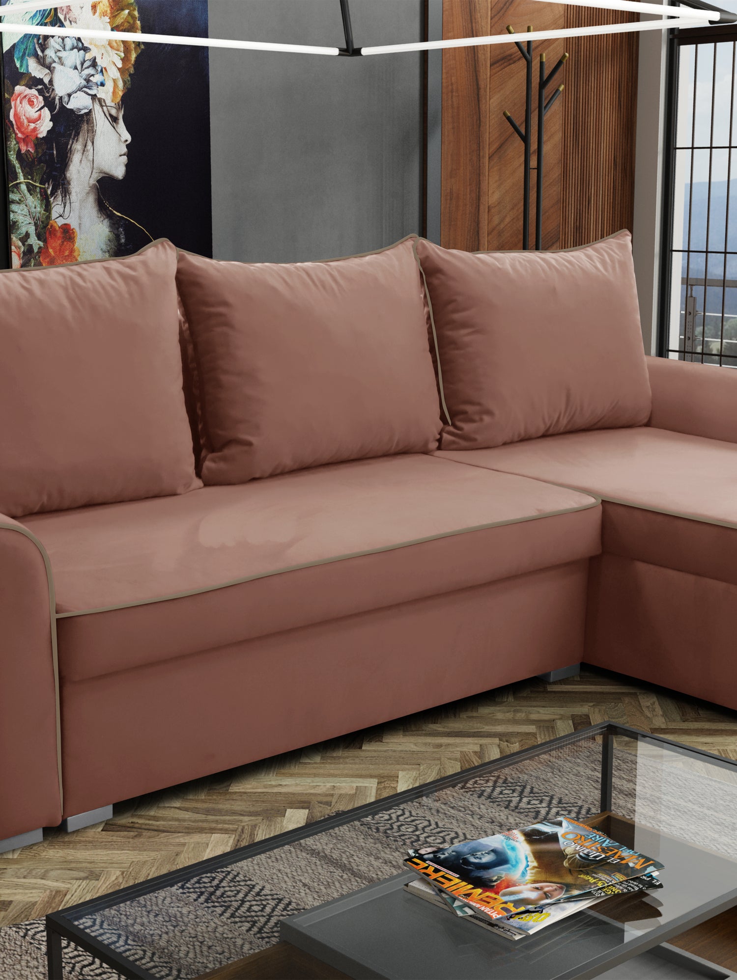 UNIVERSAL CORNER SOFA BED LORD 244cm 2X STORAGE SPACE CHOICE OF COLORS / FOAMTHIS MODEL IS UNIVERSAL WHICH MEANS YOU CAN CHOOSE CORNER SIDE DURING ASSEMBLY3x PILLOWS INCLUDED2X STORAGE SPACEMADE IN MANILA FABRIC CLICK HERE2X STORAGE SPACEManila are charac