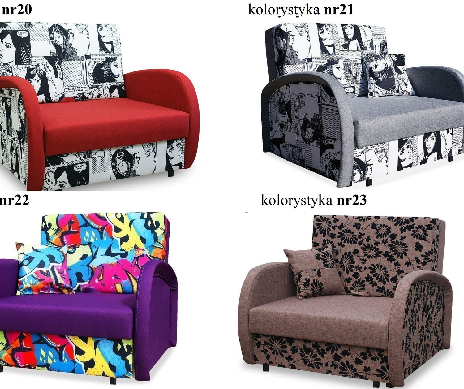 SINGLE SOFA BED SUZIE 97CM CHOICE OF COLORS / FOAMDimensions :- width 97 cm- height 85 cm- depth 95 cm- area sleeping 80/195 cm +/- 3The sofa is made of a wooden frame, the sleeping surface is made of PUR T30 / 42 foam.The sofa is unfolded using an automa