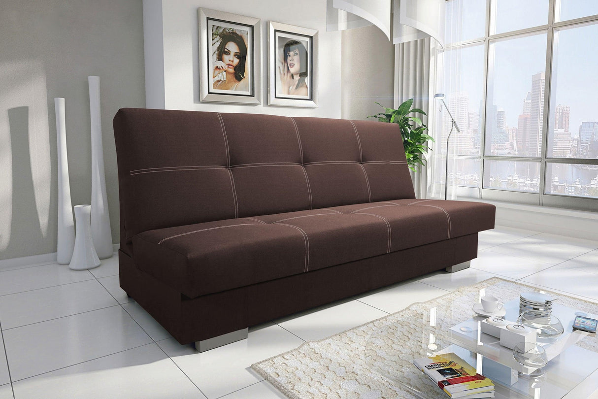 SOFA BED AXEL 195CM / SPRINGS + FOAMDimensions: (+/- 2cm) - width 195 cm- depth 91 cm- height 90 cm- 119/195 cm sleeping areaThe following were used for the production of the sofa:- a structure made of pine wood, chipboard and MDF board- the seat is made