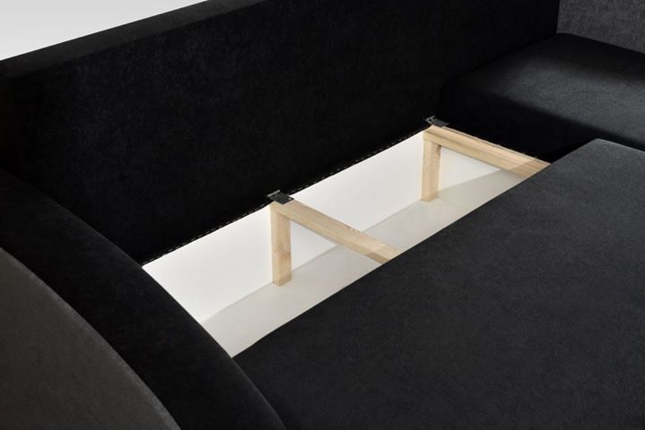 CORNER SOFA BED VELVET BLACK / GREY 236cm / FOAMwidth: 236 cmdepth: 144cmHeight: 85 cmsleeping area: 200 x 120 cmAnna Furniture