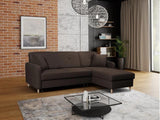 CORNER SOFA BED MILLI HUGO 28 BROWN 220cm / SPRINGS + FOAMMADE IN HUGO FABRIC CLICK HEREWavy springs ✔ Easy to turn it into bed ✔ Storage space✔ Wooden legs ✔ Dimensions: W: 220cm D:165cm, H of seat 42cmAnna Furniture