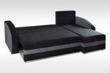 CORNER SOFA BED VELVET BLACK / BLUE 236cm / FOAMwidth: 236 cmdepth: 144cmHeight: 85 cmsleeping area: 200 x 120 cmAnna Furniture