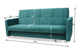 SOFA BED COSMO 210cm / SPRINGS + FOAM CHOICE OF COLOR EASY CLEAN FABRICSofa dimensions: sleeping area 120/187 cm width 210 cm depth 90 cm height to the seat 43 cm height of the legs 9 cm* dimensions are given with a tolerance of +/- 3 cmThe sleeping area