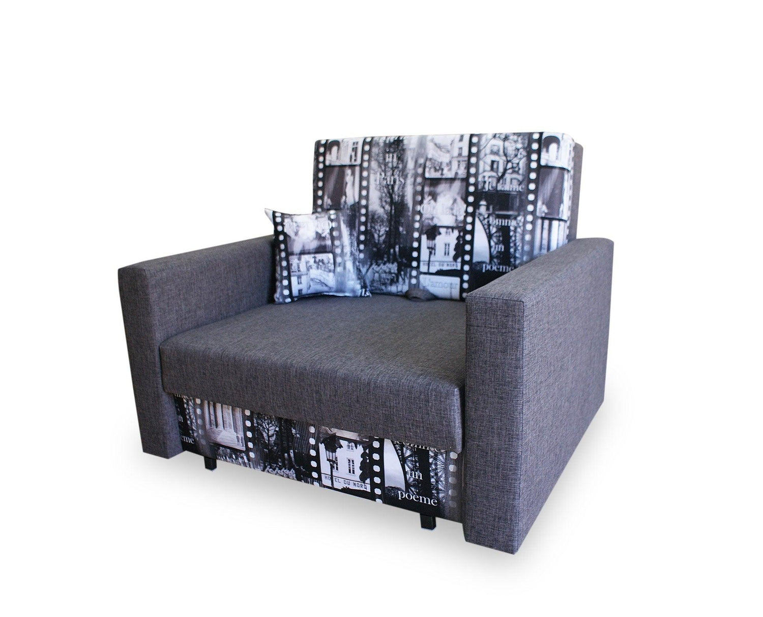 SINGLE SOFA BED SMART I 108CM CHOICE OF COLOR / FOAMDimensions :- width 108 cm- height 85 cm- depth 95 cm- area sleeping 80/195 cm(no possibility to change dimensions) +/- 3The sofa is made of a wooden frame, the sleeping surface is made of PUR T30 / 42 f