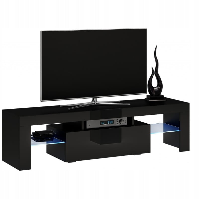 TV STAND DACO BLACK GLOSS FRONTS 140CM