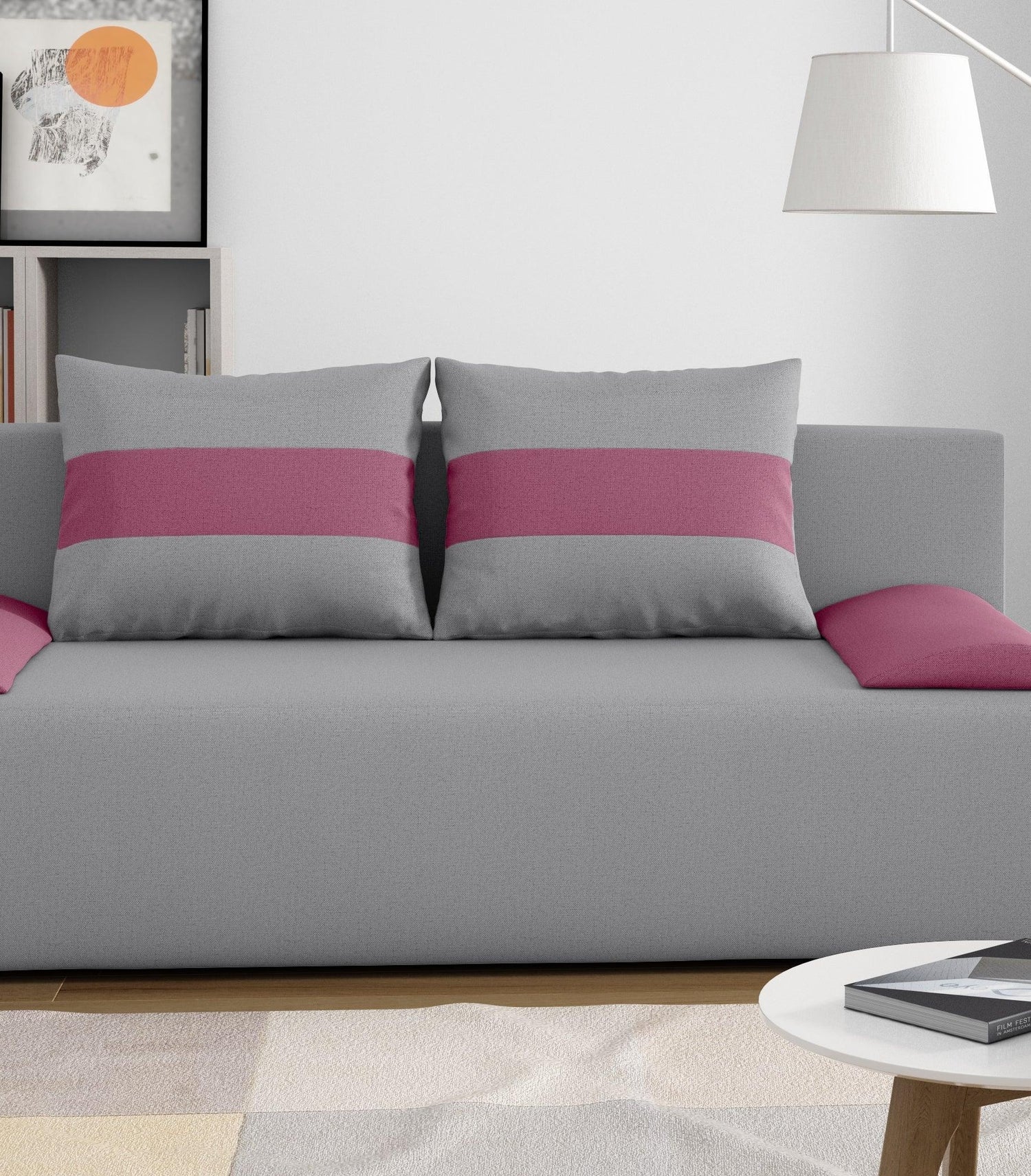 SOFA BED VERA 197CM CHOICE OF COLOR / FOAMMADE IN INARI FABRIC CLICK HEREThe couch is made of high-quality materials. Its solid frame is made of solid wood and furniture board.The seat and backrest are made of first-class foam, which makes it relatively r