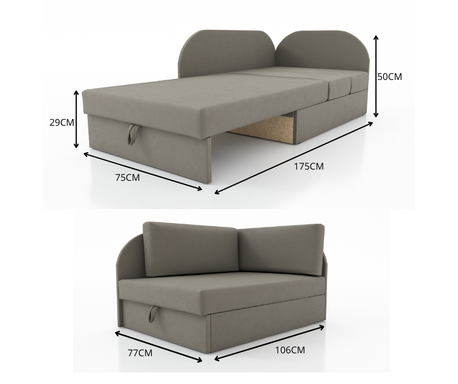 UNIVERSAL CORNER SOFA BED KUBUS CUBE Children room CHOICE OF COLORSTHIS MODEL IS UNIVERSAL WHICH MEANS YOU CAN CHOOSE CORNER SIDE DURING ASSEMBLYCHILDREN CORNER SOFA BEDSOFKA NAROZNIK TAPCZANIK DZIECIECY - depth 77 cm- width 106 cm- height with bacon 50 c