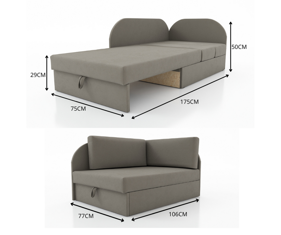 UNIVERSAL CORNER SOFA BED KUBUS CUBE Children room CHOICE OF COLORS