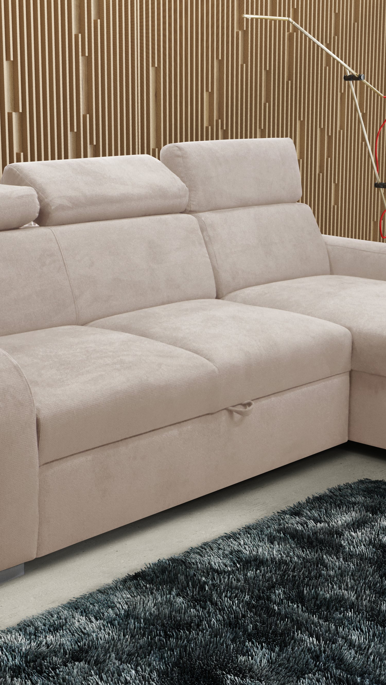 UNIVERSAL CORNER SOFA BED ASTEE 235CM EASY CLEAN FABRIC ADJUSTABLE HEADREST CHOICE OF COLORS / SPRINGS + FOAMTHIS MODEL IS UNIVERSAL WHICH MEANS YOU CAN CHOOSE CORNER SIDE DURING ASSEMBLYASTI 1 ecru ASTI 2 beige ASTI 3 cold beige ASTI 4 toffee ASTI 5 milk