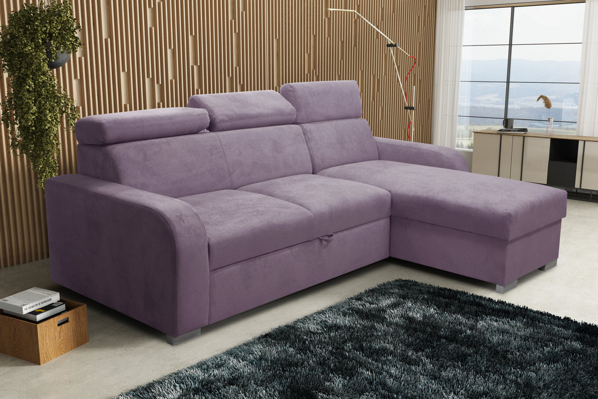 UNIVERSAL CORNER SOFA BED ASTEE 235CM EASY CLEAN FABRIC ADJUSTABLE HEADREST CHOICE OF COLORS / SPRINGS + FOAMTHIS MODEL IS UNIVERSAL WHICH MEANS YOU CAN CHOOSE CORNER SIDE DURING ASSEMBLYASTI 1 ecru ASTI 2 beige ASTI 3 cold beige ASTI 4 toffee ASTI 5 milk