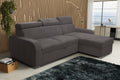 UNIVERSAL CORNER SOFA BED ASTEE 235CM EASY CLEAN FABRIC ADJUSTABLE HEADREST CHOICE OF COLORS - Anna Furniture