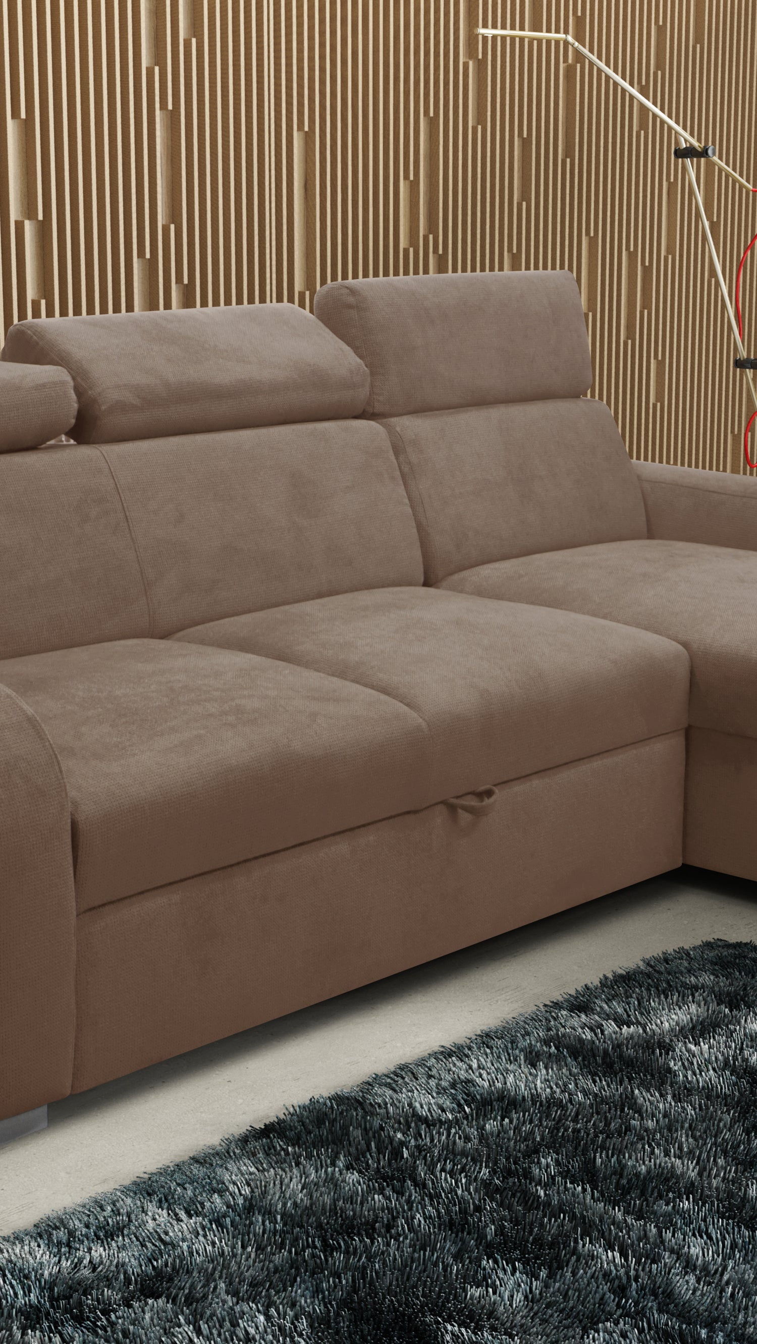 UNIVERSAL CORNER SOFA BED ASTEE 235CM EASY CLEAN FABRIC ADJUSTABLE HEADREST CHOICE OF COLORS / SPRINGS + FOAMTHIS MODEL IS UNIVERSAL WHICH MEANS YOU CAN CHOOSE CORNER SIDE DURING ASSEMBLYASTI 1 ecru ASTI 2 beige ASTI 3 cold beige ASTI 4 toffee ASTI 5 milk